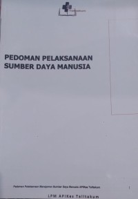 Image of Pedoman Pelaksanaan Sumber Daya Manusia