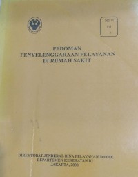 Image of Pedoman Penyelenggaraan Pelayanan di Rumah Sakit
